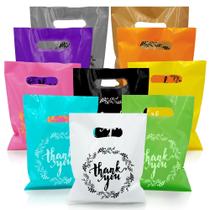 Sacos de presente TOSPARTY, alça de plástico, 10 x 8 polegadas, 100 unidades, 10 cores