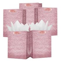 Sacos de presente UNIQOOO Rose Gold Glitter 12 unidades com 24 lenços de papel 23x18cm Sacos de presente UNIQOOO Rose Gold Glitter 12 unidades com 24 lenços de papel 23x18cm