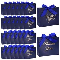 Sacos de presente VGOODALL Thank You azul escuro com fita, 24 unidades