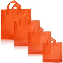 Sacos de presente Weewooday, 100 peças de plástico fosco com alças laranja