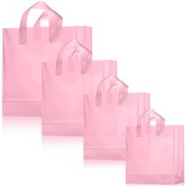 Sacos de presente Weewooday Frosted Plastic com alças 100 unidades (rosa claro)