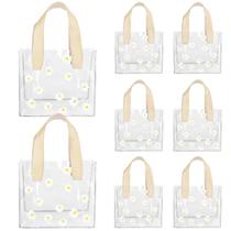 Sacos de presente Whaline Clear PVC com alça Daisy Flower x12 Sacos de presente Whaline Clear PVC com alça Daisy Flower x12