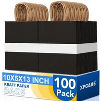 Sacos de presente XPCARE, pacote com 100 unidades pretas, Kraft, 25x13x33 cm