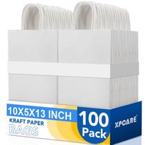 Sacos de presente XPCARE, pacote de 100, 25x13x33 cm, brancos Kraft