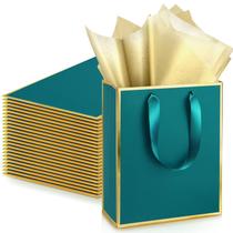 Sacos de presente Yeaqee Metallic Paper, pacote com 24 unidades com alça, 23x18x8cm Sacos de presente Yeaqee Metallic Paper, pacote com 24 unidades com alça, 23x18x8cm