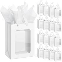Sacos de presente Zhanmai 36 unidades com janela transparente 25 x 18 x 13 cm Kraft