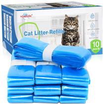 Sacos de recarga Cat Litter, pacote com 10 unidades, controle aprimorado de odor