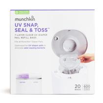 Sacos de recarga de baldes de fraldas Munchkin UV Snap, Seal & Toss, pacote com 20