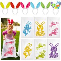 Sacos de salto de corrida Potato Sack JOYIN Easter 12 unidades com orelhas de coelho