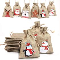 Sacos de serapilheira de juta de Natal LOKIPA Xmas Favors (36) 10x15cm