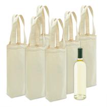 Sacos de transporte de vinho BLUE PANDA Canvas com alças, pacote com 6