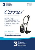 Sacos de vácuo Cirrus VC439 Canister HEPA Cloth Type 3 pacotes