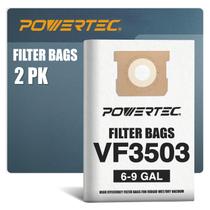 Sacos de vácuo POWERTEC VF3503 tamanho B para Ridgid 6-9 galões, pacote com 2