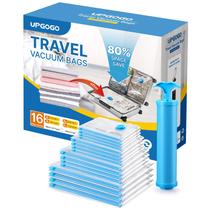 Sacos de vácuo UPGOGO para viagens Space Saver com bomba manual, pacote com 16 unidades
