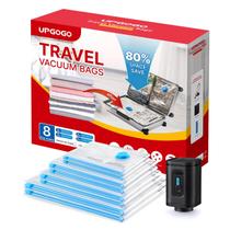 Sacos de vácuo UPGOGO Travel com bomba elétrica, pacote com 8 unidades Sacos de vácuo UPGOGO Travel com bomba elétrica, pacote com 8 unidades