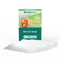 Sacos de vedação a vácuo FoodSaver Pint Pre-Cut, pacote com 27 Sacos de vedação a vácuo FoodSaver Pint Pre-Cut, pacote com 27