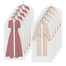 Sacos de vestuário KLEVERISE espessados, pacote com 10, 60 x 140 cm, zíper completo Sacos de vestuário KLEVERISE espessados, pacote com 10, 60 x 140 cm, zíper completo