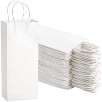 Sacos de vinho de papel WUWEOT Kraft Bag Bluk White, pacote com 50