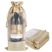 Sacos de vinho, pacote HRX, serapilheira, 10 unidades com janela transparente de 36 x 16 cm