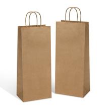 Sacos de vinho Poever Kraft Paper com alças 13x8,3x33cm 25PCS