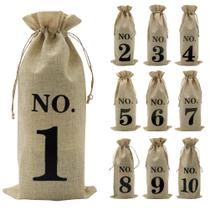 Sacos de vinho Shintop Jute, 10 unidades numeradas de 750 ml para degustação às cegas Sacos de vinho Shintop Jute, 10 unidades numeradas de 750 ml para degustação às cegas