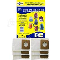 Sacos Descartáveis Prático e Higiênico Para Aspirador Pó Electrolux Sonic Trio One Max-Trio Go Ingênio e Twenty Kit com 6 Unidades- Envio em 24hs