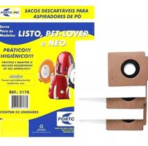 Sacos Descartáveis Práticos Higiênico Para Aspiradores De Pó Electrolux Listo Pet Lover e Neo Kit com 3 Unidades - Envio em 24hs