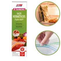 Sacos Herméticos 3L Sanremo Zip Lock c/ 8 Unidades Sacos Herméticos 3L Sanremo Zip Lock c/ 8 Unidades