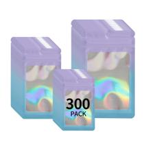 Sacos holográficos resseláveis Mylar Funnyleaf, pacote 300, 3 tamanhos