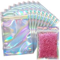 Sacos holográficos seláveis EgticLive, pacote de 100, 20x26cm