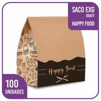 Sacos Kraft Delivery HappyFood (31x19x32) EXG - 100 unidades