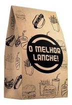 Sacos Kraft SOS Timbrado GG 15Kg (24x12x36cm.) P/ Delivery Hamburguer Lanches C/ 100 Un.