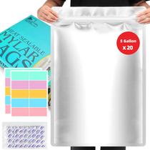 Sacos Mylar de 5 galões com absorvedores de oxigênio, 20 unidades SHXWELL Sacos Mylar de 5 galões com absorvedores de oxigênio, 20 unidades SHXWELL