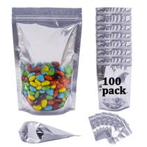 Sacos Mylar para armazenamento de alimentos, pacote de 100 x 14x20cm, seláveis