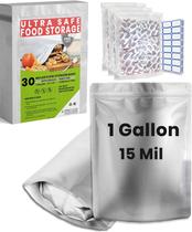 Sacos Mylar para armazenamento de alimentos, pacote Home Sensei de 1 galão com 30