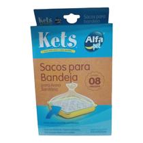 sacos para bandeja contem 8 unidades para areia sanitaria..medidas de cada unidade 55cm x 35cm.