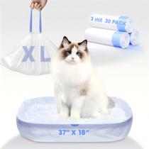 Sacos para caixa de areia para gatos Frnoip, 30 unidades, 94 x 46 cm, com cordão, espessos Sacos para caixa de areia para gatos Frnoip, 30 unidades, 94 x 46 cm, com cordão, espessos