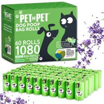 Sacos para Coleta de Fezes de Pet - 1080 Unidades com Aroma de Lavanda