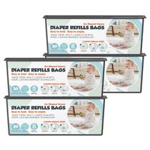 Sacos para fraldas Zippland Easy Roll, 7 camadas, Odor Lock, 120 unidades