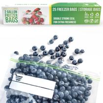 Sacos para freezer Choice Marts, 2 galões, 25 unidades, podem ser fechados novamente