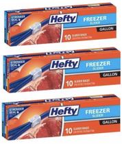 Sacos para freezer Hefty Slider Gallon, 10 unidades (pacote com 3)