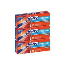 Sacos para freezer Hefty Slider Quart 15 CT (pacote com 3) sem BPA