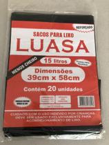 Sacos para lixo 15 litros Luasa 10 pacote c/ 20 unidades Sacos para lixo 15 litros Luasa 10 pacote c/ 20 unidades