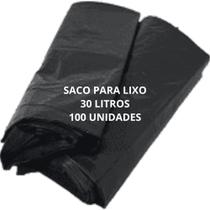 Sacos para lixo 30 litros preto com 100 unidades