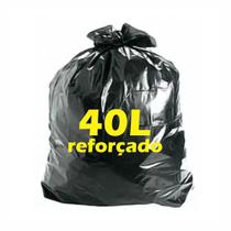 Sacos para lixo preto 40L reforçado pacote com 5 unidades