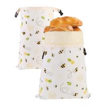 Sacos para Pão EmanMuse XL 2 Unidades com Forro Removível de Cera de Abelha Sacos para Pão EmanMuse XL 2 Unidades com Forro Removível de Cera de Abelha