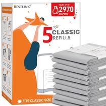 Sacos para recarga de baldes de fraldas, pacote com 5, compatíveis com DEKOR CLASSIC