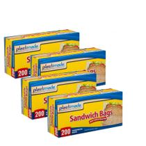 Sacos para sanduíches Plastimade Fold & Close Top 16,5 x 14 cm 800 mL x 4 Sacos para sanduíches Plastimade Fold & Close Top 16,5 x 14 cm 800 mL x 4