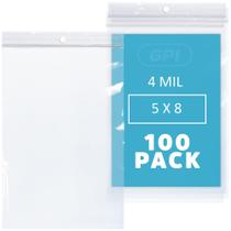 Sacos plásticos com zíper GPI POLY 5x8cm com orifício para pendurar 100 unidades Sacos plásticos com zíper GPI POLY 5x8cm com orifício para pendurar 100 unidades