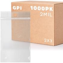 Sacos plásticos com zíper refecháveis GPI 2x3cm, 2 mm de espessura, 1000 unidades Sacos plásticos com zíper refecháveis GPI 2x3cm, 2 mm de espessura, 1000 unidades